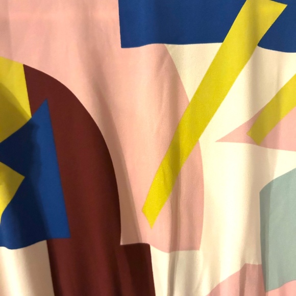 Colourful abstract midi dress flutter sleeve (never worn) - Picture 3 of 3